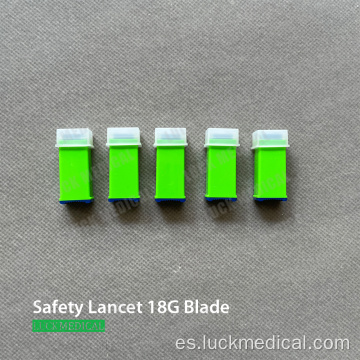 Lanceta de sangre de acero inoxidable estéril 18g cuchilla